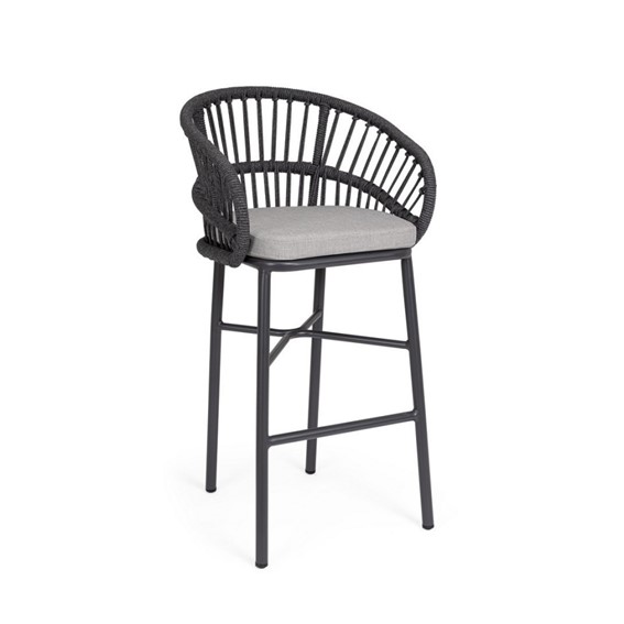 Krzesło Barowe Ogrodowe ODIVELAS Czarny