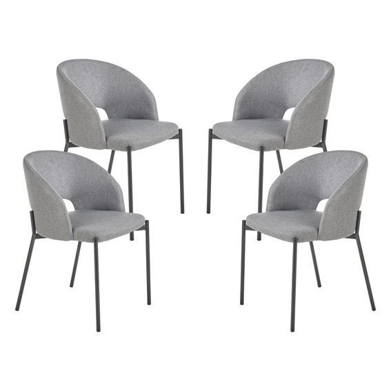 Zestaw 4x Krzesło K373 Czarny/Popielaty