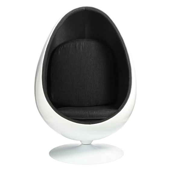 Fotel OVALIA CHAIR Biało-Czarny