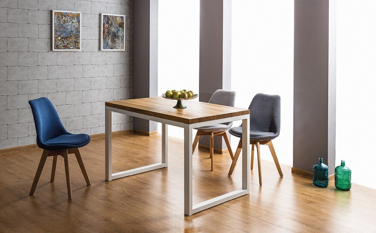 Stół LORAS II 180x90 Lity Dąb/Biały