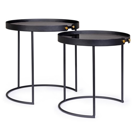 Zestaw Stolików Kawowych ZEINA ROUND fi43 Czarny
