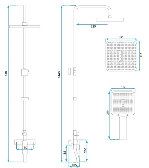 Zestaw Natryskowy ARGUS Czarny