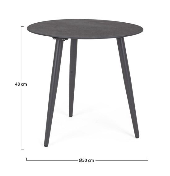 Stolik Ogrodowy RIDLEY Fi50cm Szary
