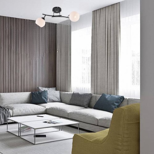 Żyrandol OLEKSI 2 Czarny/Miedziany