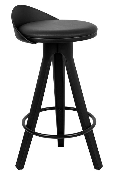 Krzesło Barowe MILA 65cm Czarny/Polipropylen