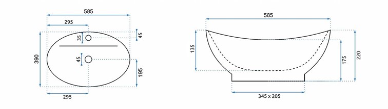 Umywalka Nablatowa CINDY Biały
