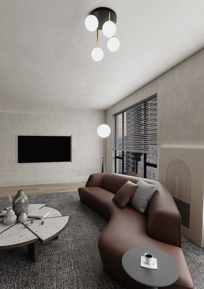 Lampa Sufitowa DOLCE 4 Czarny/Opal