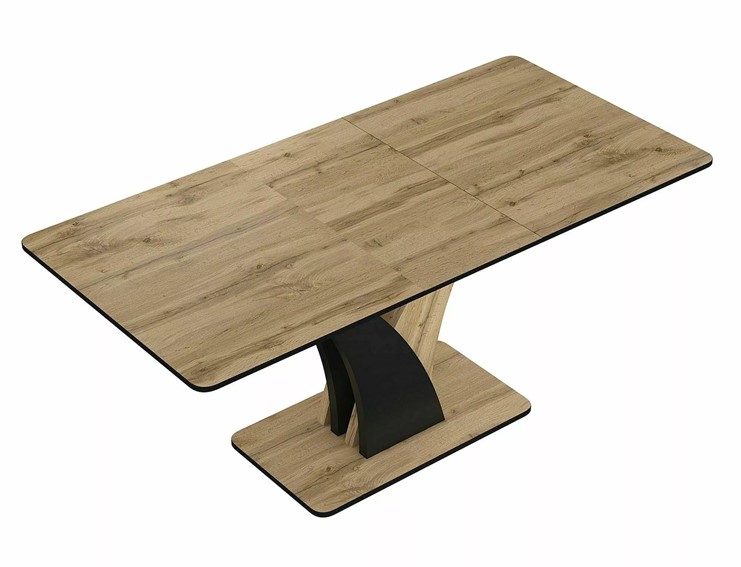 Stół VENTO (120-160)x68 Czarny/Dąb Artisan