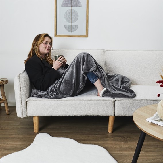 Pled/Koc Z Kieszenią Na Stopy Szary