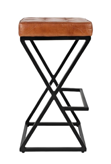 Hoker Tapicerowany AV1730-192S 38x38x74 Czarny/Brązowy