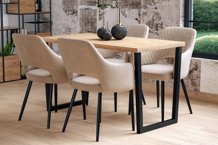 Stół ST(B)-FX 67x128 V60 Dąb Złoty Craft/Czarny