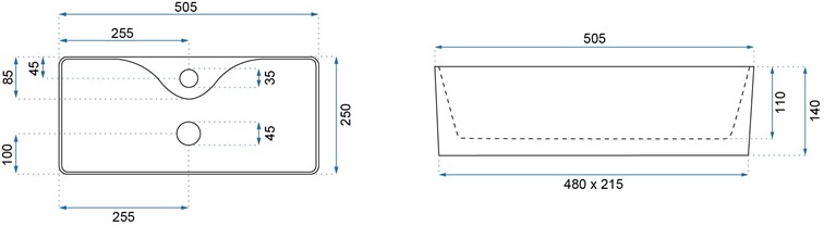 Umywalka Nablatowa MERY Biały