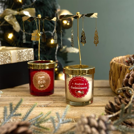 Świeca Zapachowa/Świąteczna KARUZELA Biały