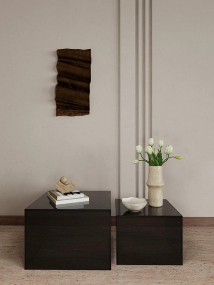 Zestaw 2 Stolików DICE Czarny