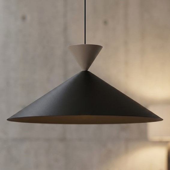 Lampa Wisząca RALF 1L Czarny/Beżowy
