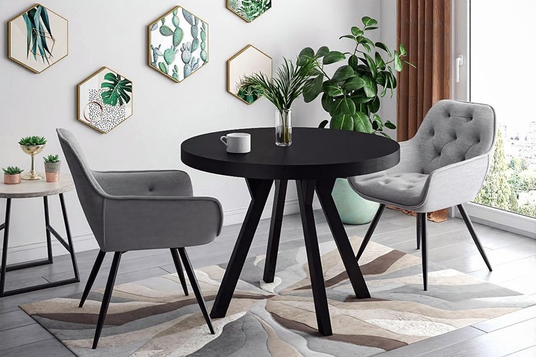 Stół Rozkładany DOMINGO (100-250)x100 Czarny/Czarny