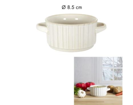 Bulionówka z Uszami VLORA 8,5cm Beżowa