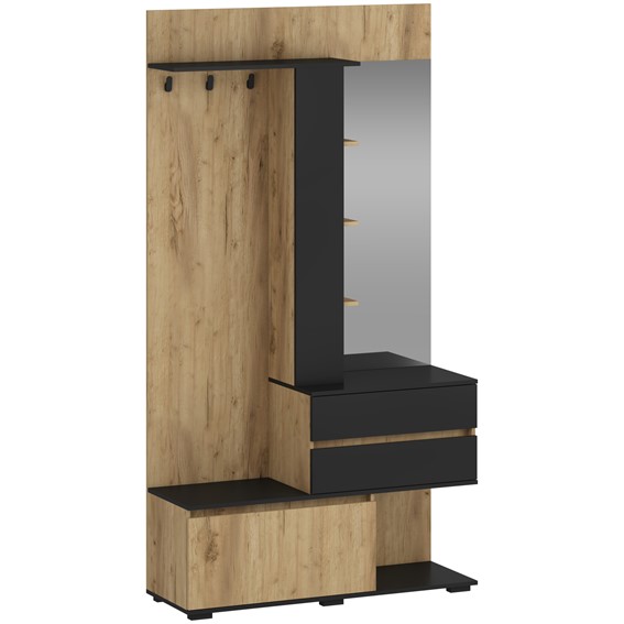 Zestaw Mebli do Przedpokoju BAFRA Dąb Złoty/Czarny