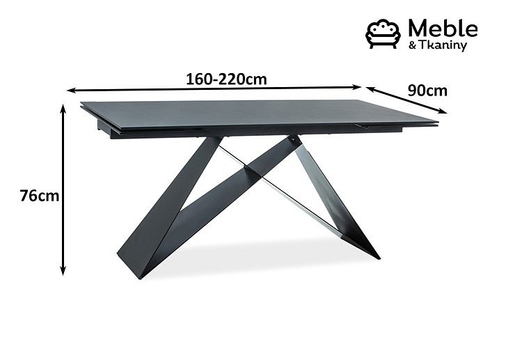 Stół Rozkładany WESTIN I (160-240)x90 Czarny/Czarny