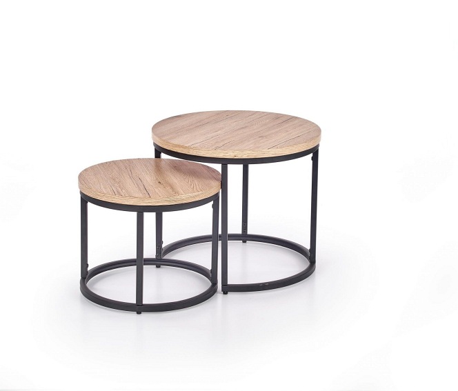 Zestaw 2 Ław OREO Dąb San Remo/Czarny