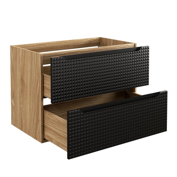 Szafka pod Umywalkę LUXOR Dąb Olejowany/Czarny Mat