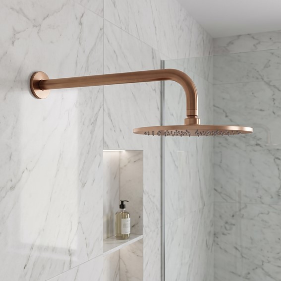 Ramię Do Deszczownicy Okrągłe JS-9021 40cm Miedź Szczotkowana