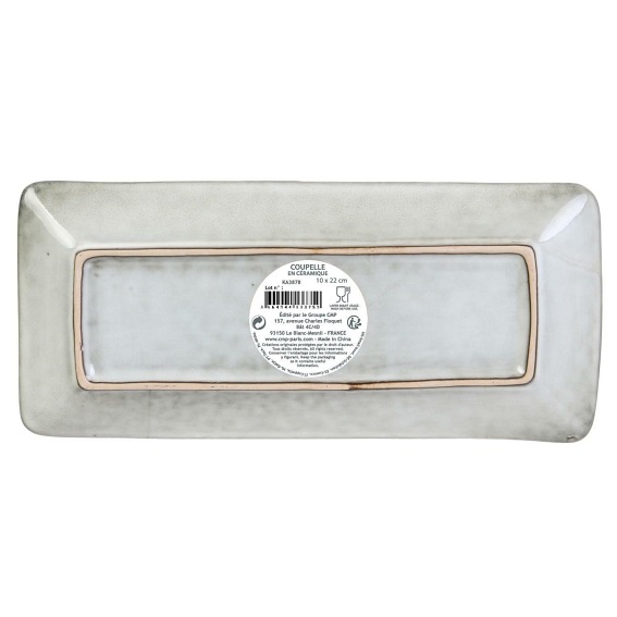 Prostokątny Talerz TIERRA 22x10cm Szary