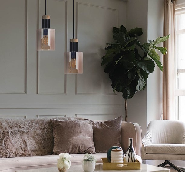 Lampa Wisząca ALTO K-5256 Czarny/Złoty/Bursztynowy