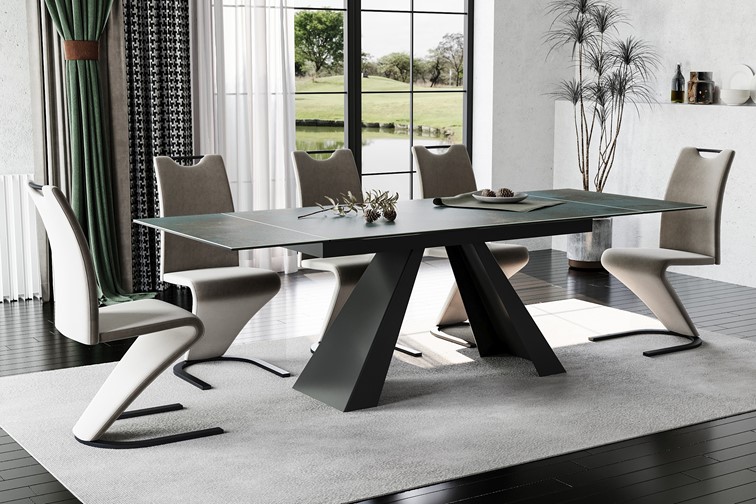 Stół Rozkładany SALVADORE Ceramic (160-240)x90 Ossido Verde/Czarny