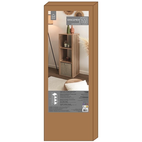 Regał KLAUS 3 Półki Naturalny