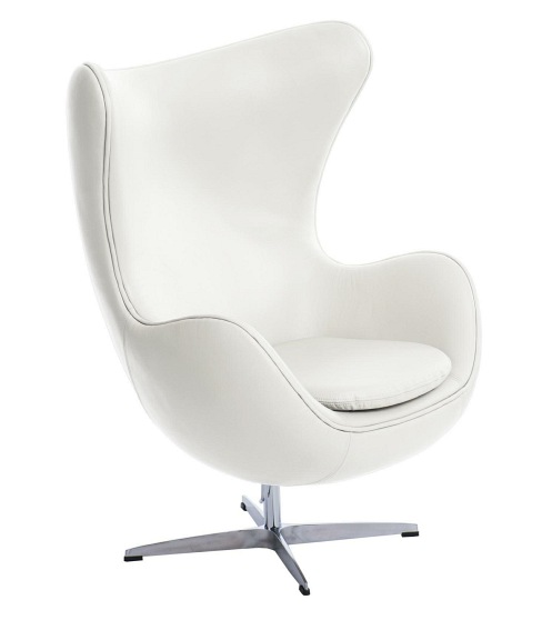 Fotel Jajo 66x78x106 Biała Skóra Premium 01