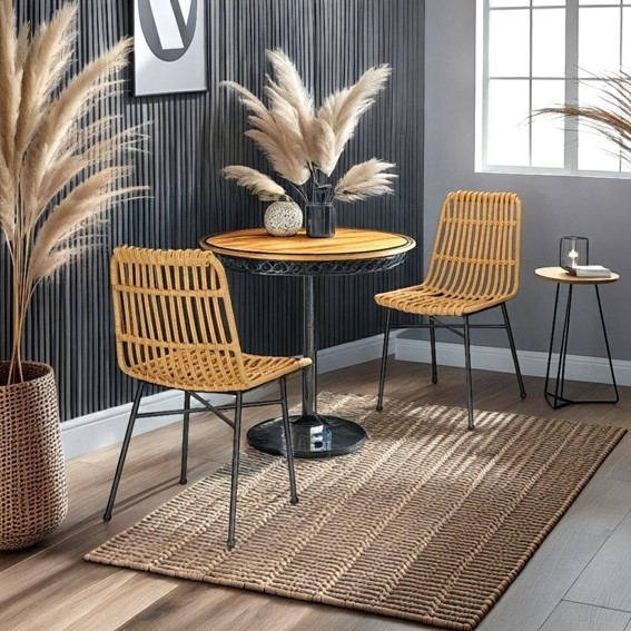 Krzesło SURABAYA Naturalny/Czarny