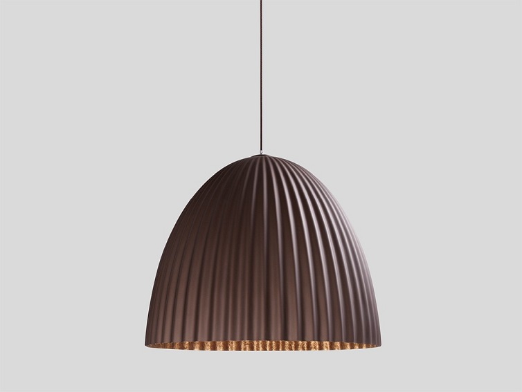 Lampa Wisząca Plissart M 50x41x116 Brązowy/Miedziany