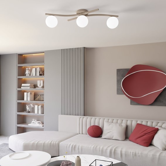 Lampa Sufitowa OPUS 3 Beżowy/Opal