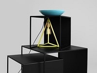 Stół Kawowy Zestaw 2 Wall Trio Metal 35x45x55 Złoty