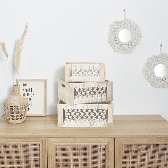 Zestaw 3 Pudełek GIGOGNE Beżowy