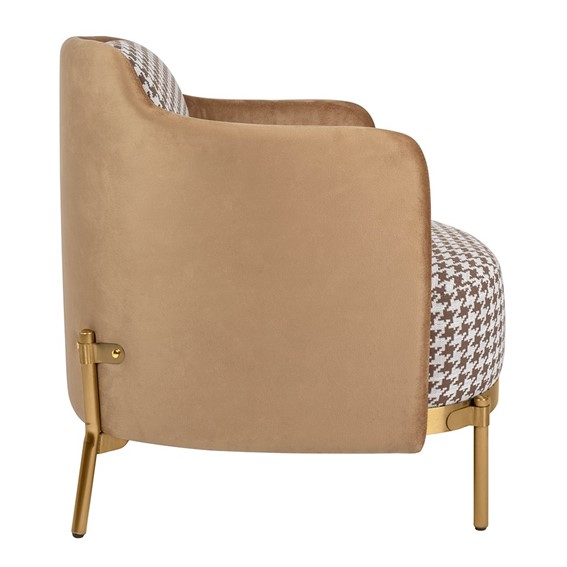 Fotel VENICE Biały/Brązowy/Złoty