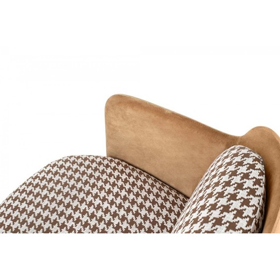 Fotel VENICE Biały/Brązowy/Złoty