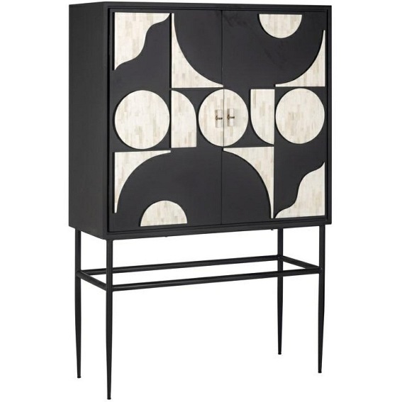 Komoda MENDOZA Czarny/Biały