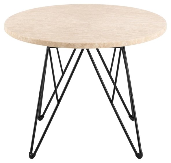 Stolik Kawowy PRUNUS fi55 Czarny/Trawertyn