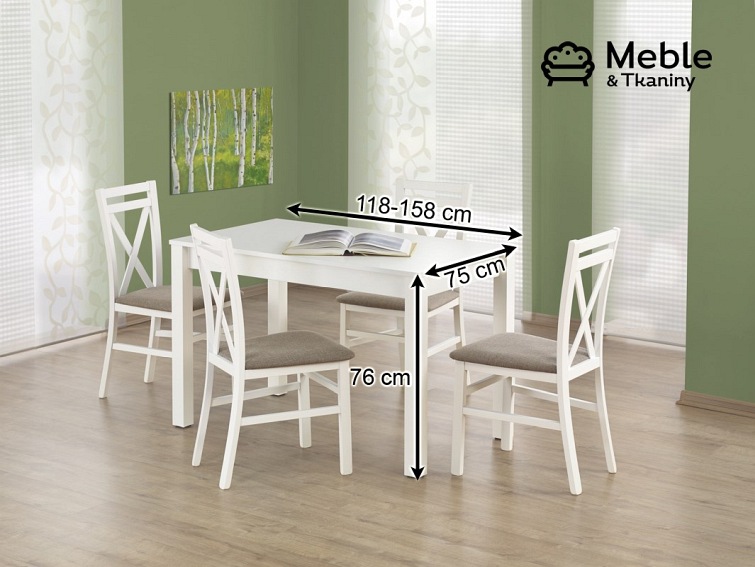 Stół Rozkładany MAURYCY (120-160)x75 Biały