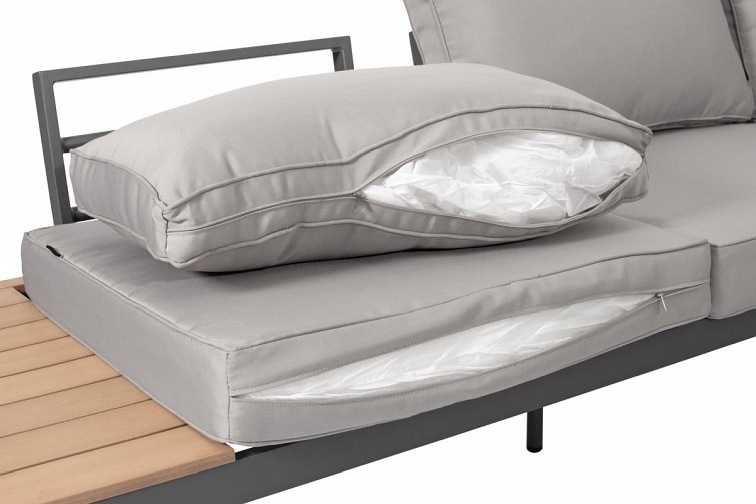 Narożnik Ogrodowy BALI 5-Osobowy ze Stolikiem Szary