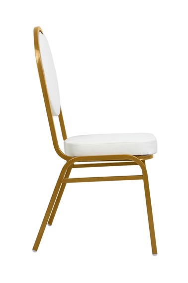Krzesło Bankietowe/Konferencyjne HESTIA Biały/Złoty