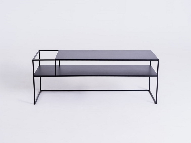 Stolik RTV Senso Flower Metal L 120x45 Czarny