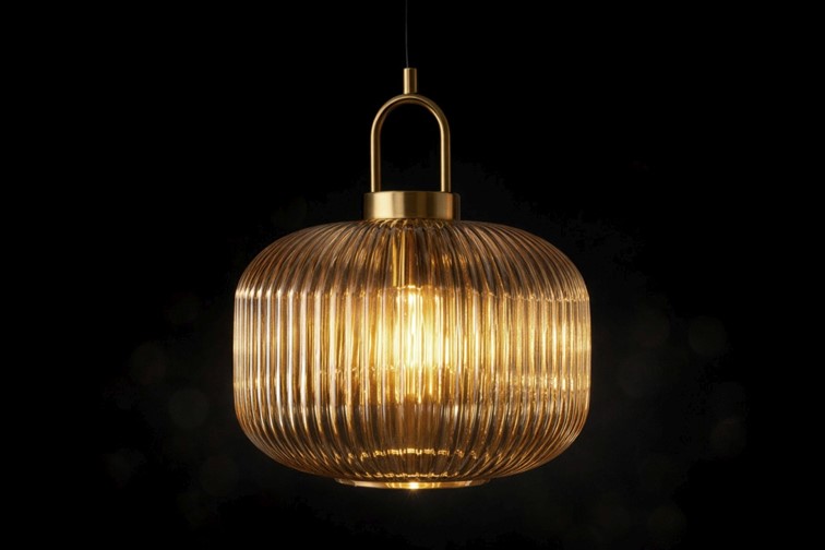 Lampa Wisząca ARIA K-5895 Czarny/Bursztynowy