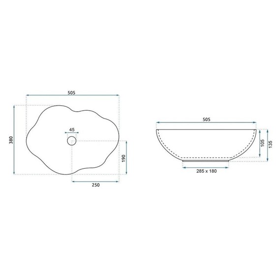 Umywalka Nablatowa PEARL RUSTSTONE Beżowy