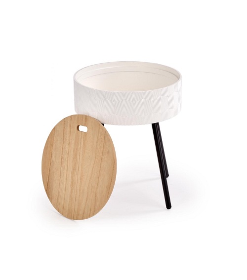 Ława AURA fi38 Czarny/Biały