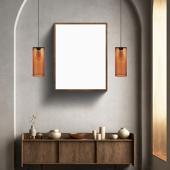 Lampa Wisząca OZISA 1L Czarny/Brązowy