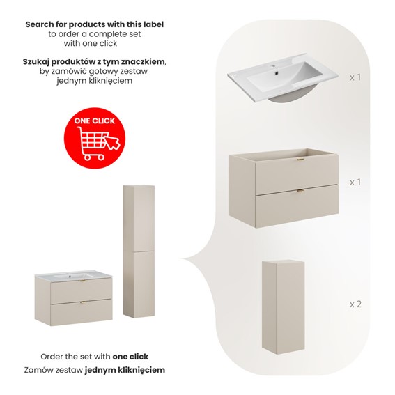 Zestaw Meblowy LAVA 80cm Kaszmirowy Mat