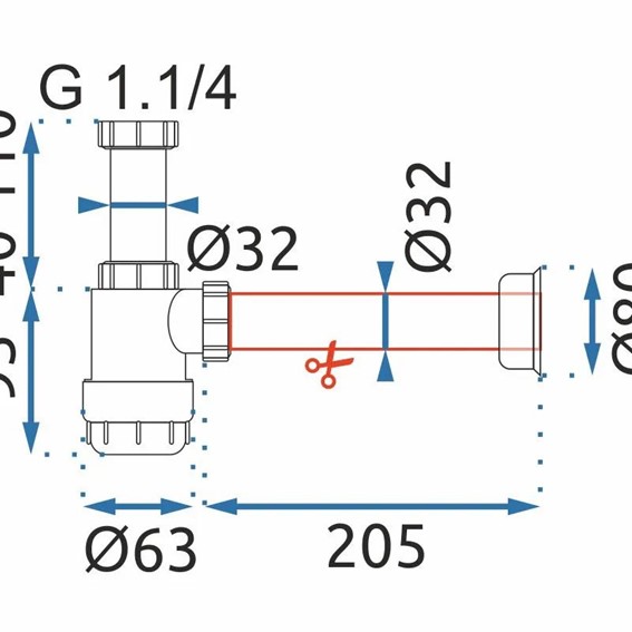 Półsyfon Umywalkowy HC2 Biały